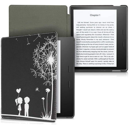 kwmobile Case Compatible with Kobo Libra H2O PU e-Reader Cover Dandelion Love White//Black